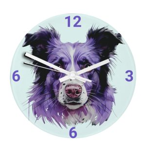 Border Collie Colourful Clock