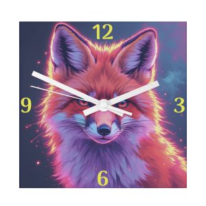 Fox Colourful Clock