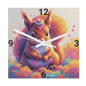 Squirrel Colourful Clock