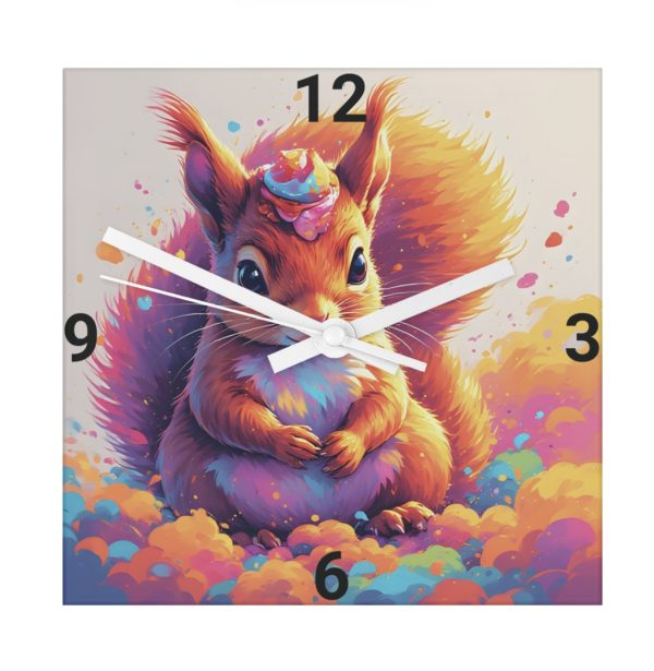 Squirrel Colourful Clock